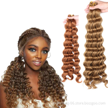 Ocean Wave Crochet Hair Pre looped Curly Braiding Ocean Wave Braiding Hair Deep Crochet Braids Synthetic Hair Extension
